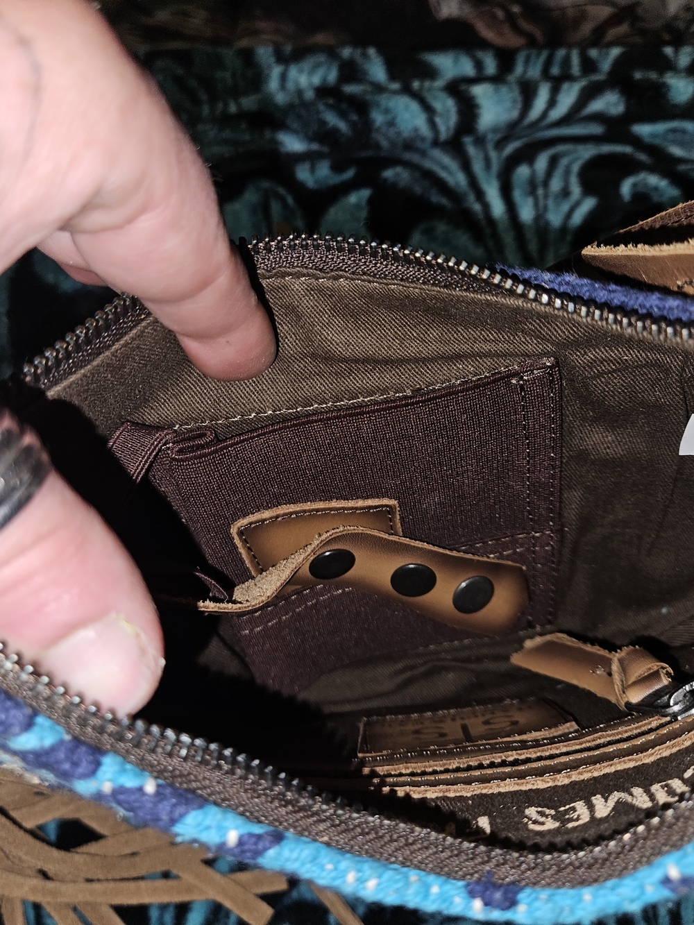 STS Blue Aztec Fringe Hobo Bag by STS Ranchwear - Picture 5 of 6